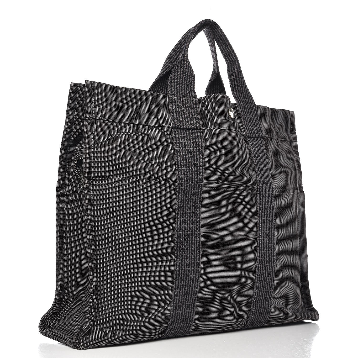 Hermes Toile Fourre Tout MM Grey Black 3 of 7