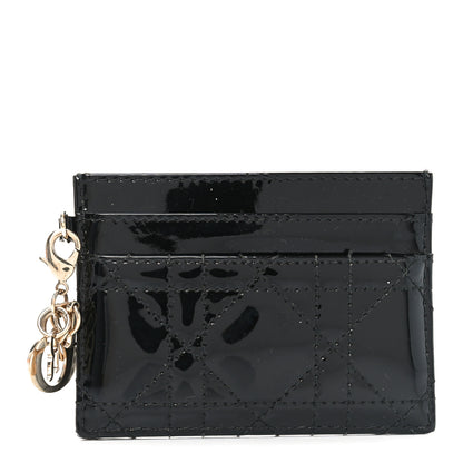 Christian Dior Patent Cannage Lady Dior Card Holder Black 1 of 7