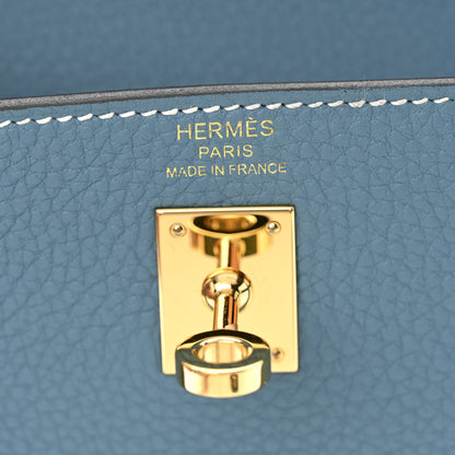 Hermes Togo Kelly Retourne 25 New Blue Jean 6 of 11