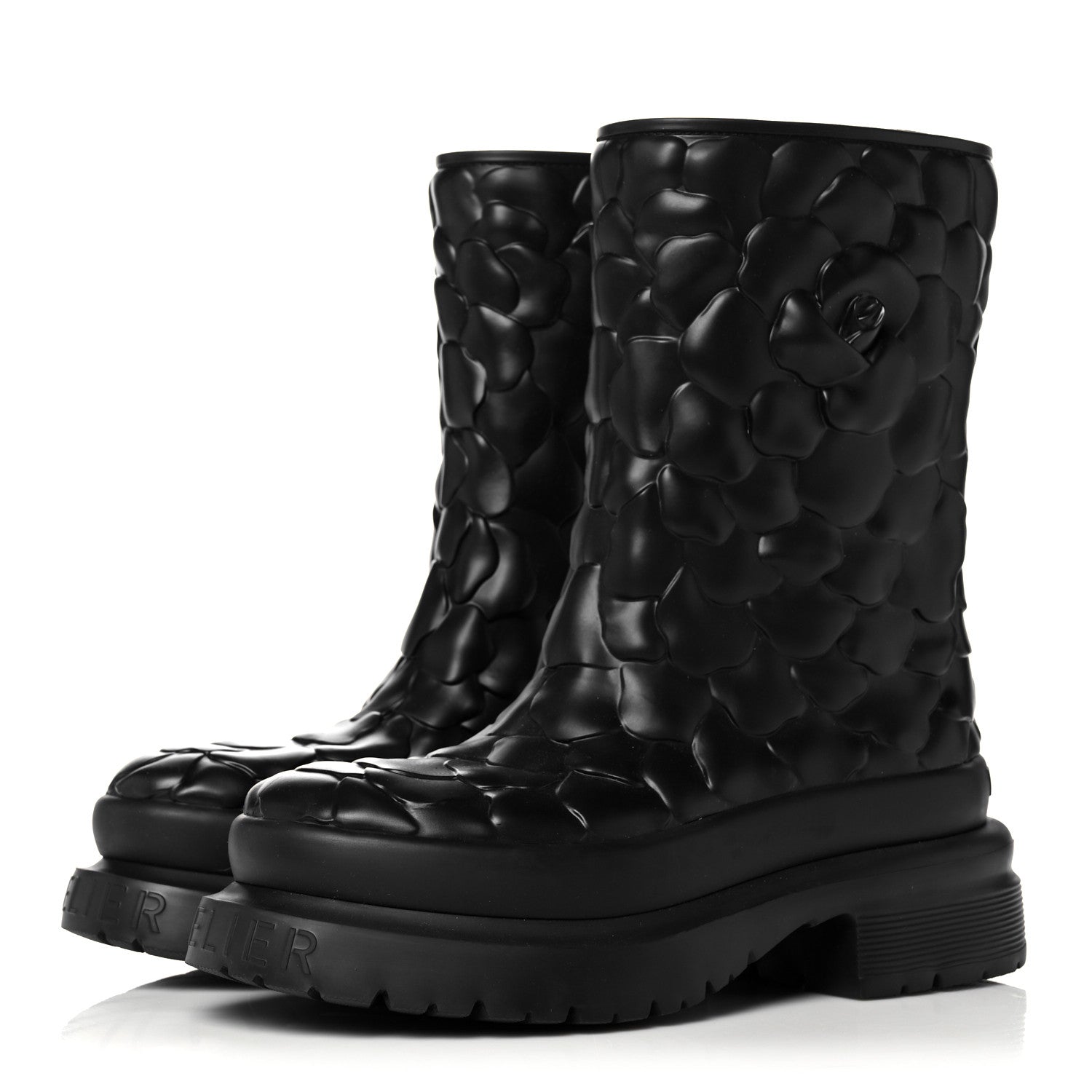 Valentino Garavani Rubber Atelier 03 Rose Edition 30/50mm Short Rainboots 40 Black 3 of 8