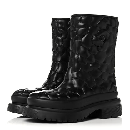 Valentino Garavani Rubber Atelier 03 Rose Edition 30/50mm Short Rainboots 40 Black 3 of 8