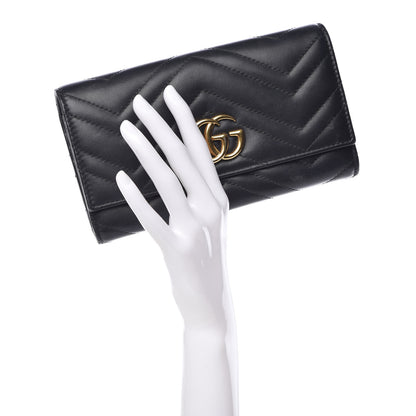 Gucci Calfskin Matelasse GG Marmont Continental Wallet Black 2 of 16