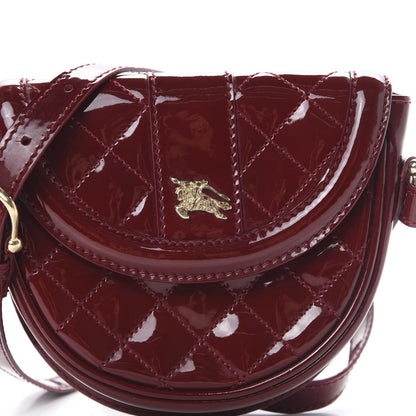 Burberry Patent Calfskin Quilted Mini Crossbody Bag Dark Red 8 of 12