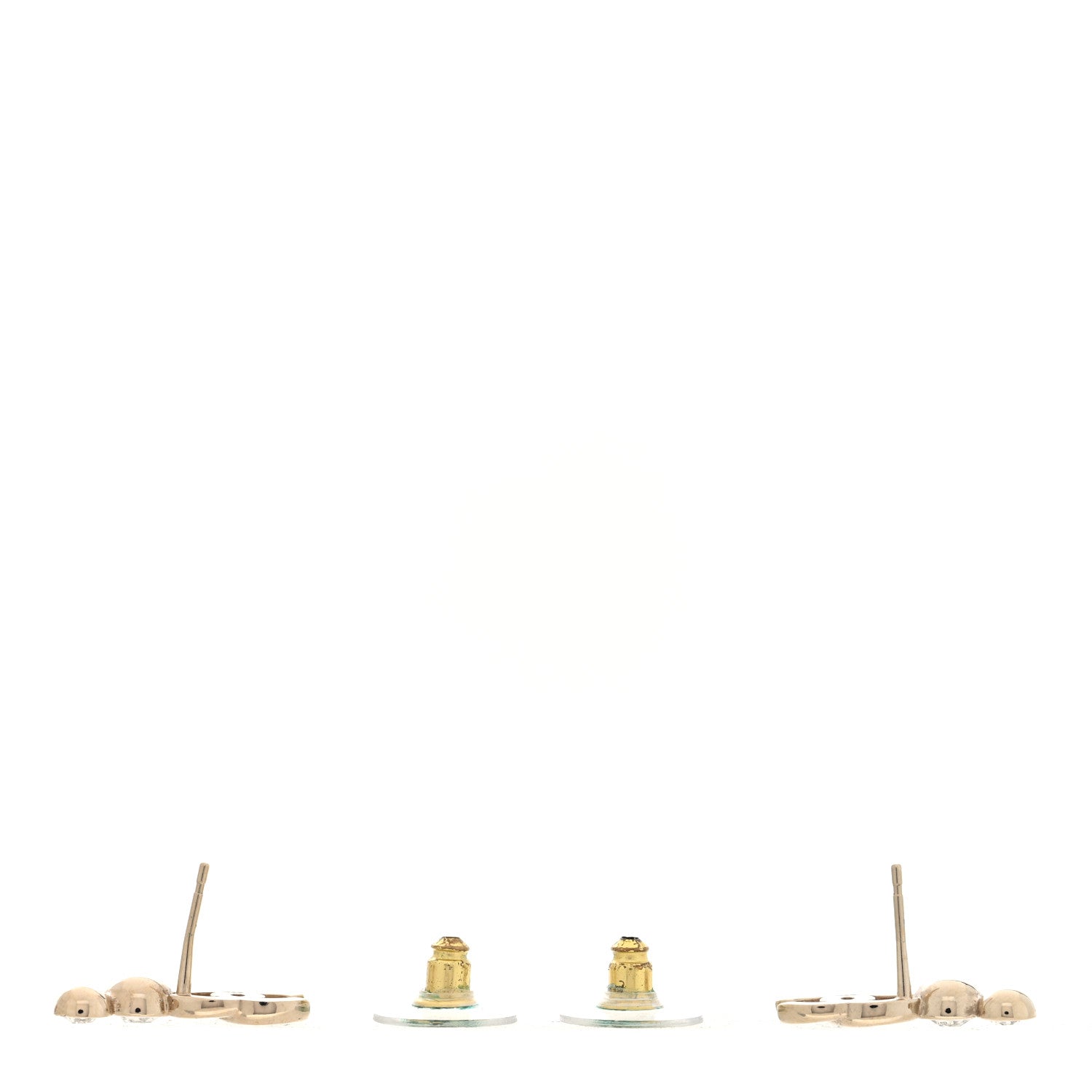 Chanel Metal Crystal CC Climber Earrings Gold 3 of 5