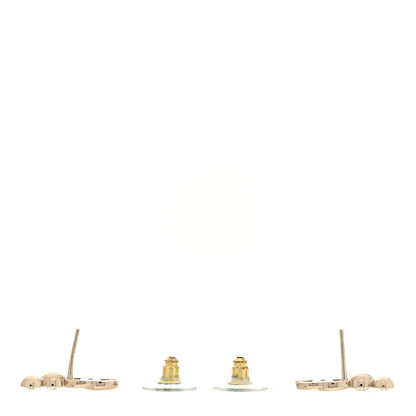 Chanel Metal Crystal CC Climber Earrings Gold 3 of 5