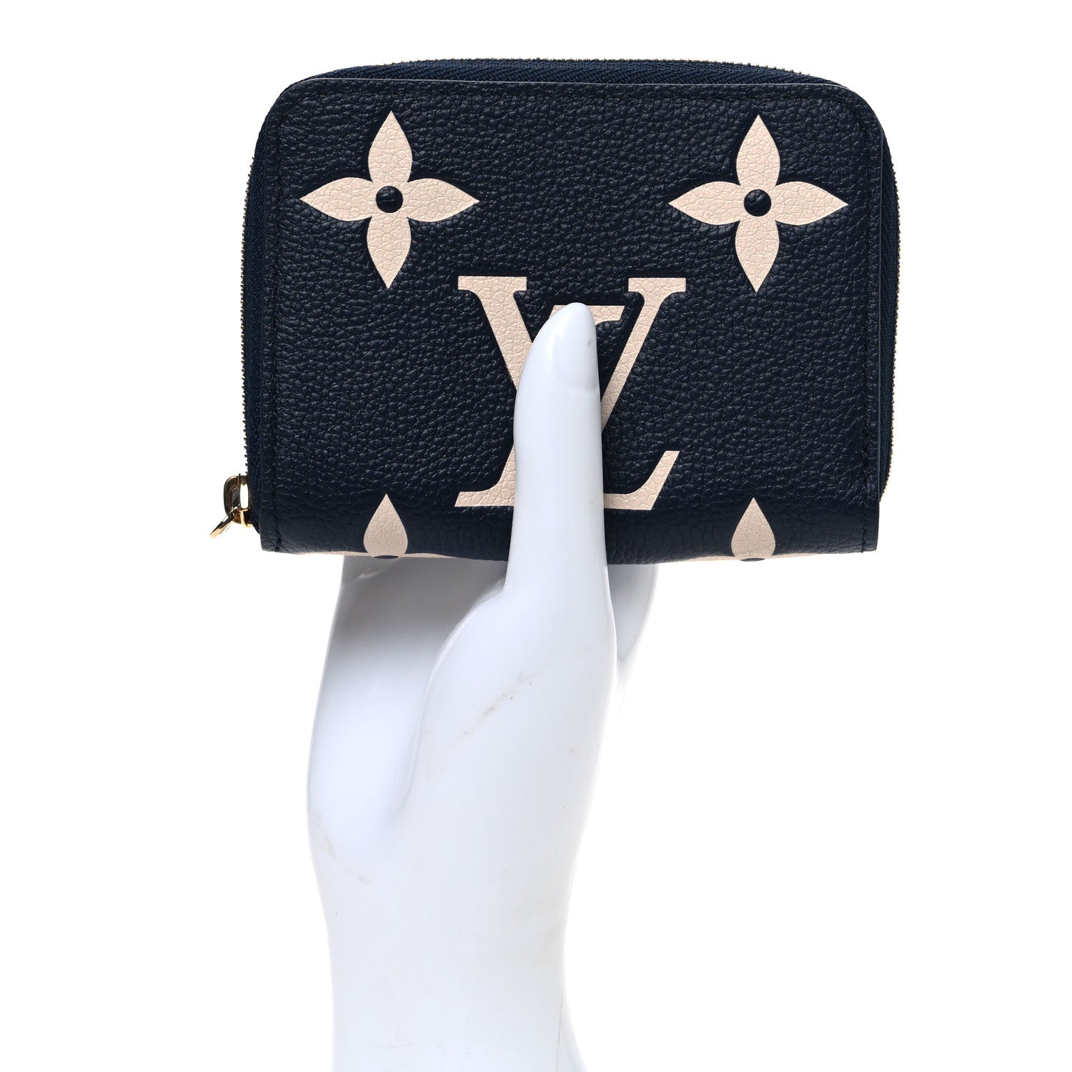 Louis Vuitton Empreinte Monogram Giant Zippy Coin Purse Navy Creme 2 of 7