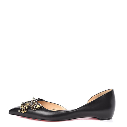 Christian Louboutin Nappa Farfaclou Spike Flats 39 Black 1 of 8