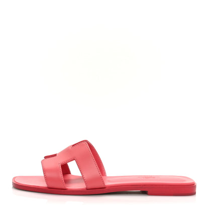 Hermes Calfskin Oran Sandals 38 Rouge Bali 1 of 8