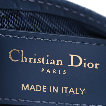Christian Dior Patent Micro-Cannage Montaigne Gusseted Card Holder Blue 6 of 10