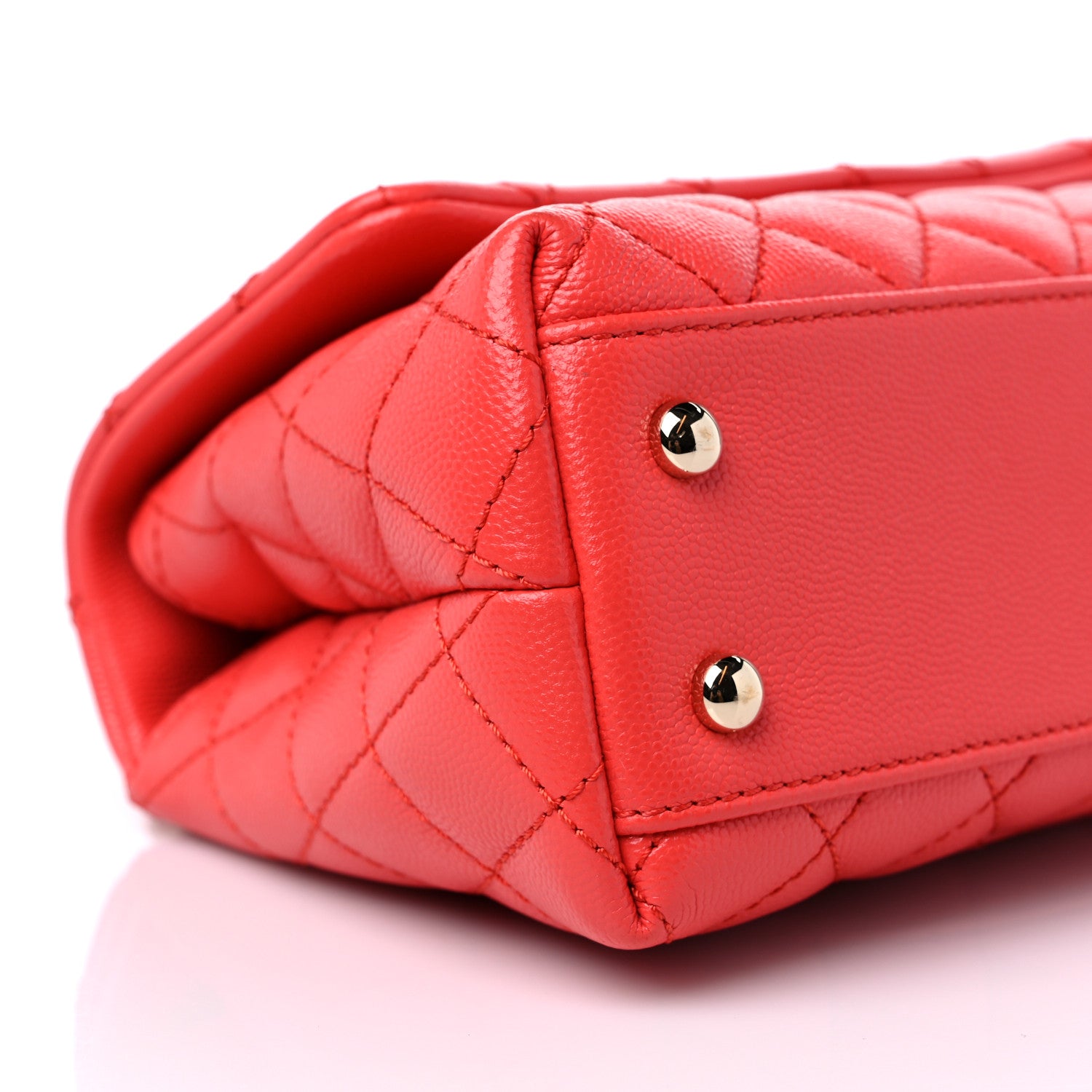 Chanel Caviar Quilted Mini Coco Handle Flap Red 8 of 10