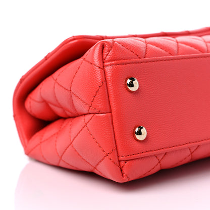 Chanel Caviar Quilted Mini Coco Handle Flap Red 8 of 10