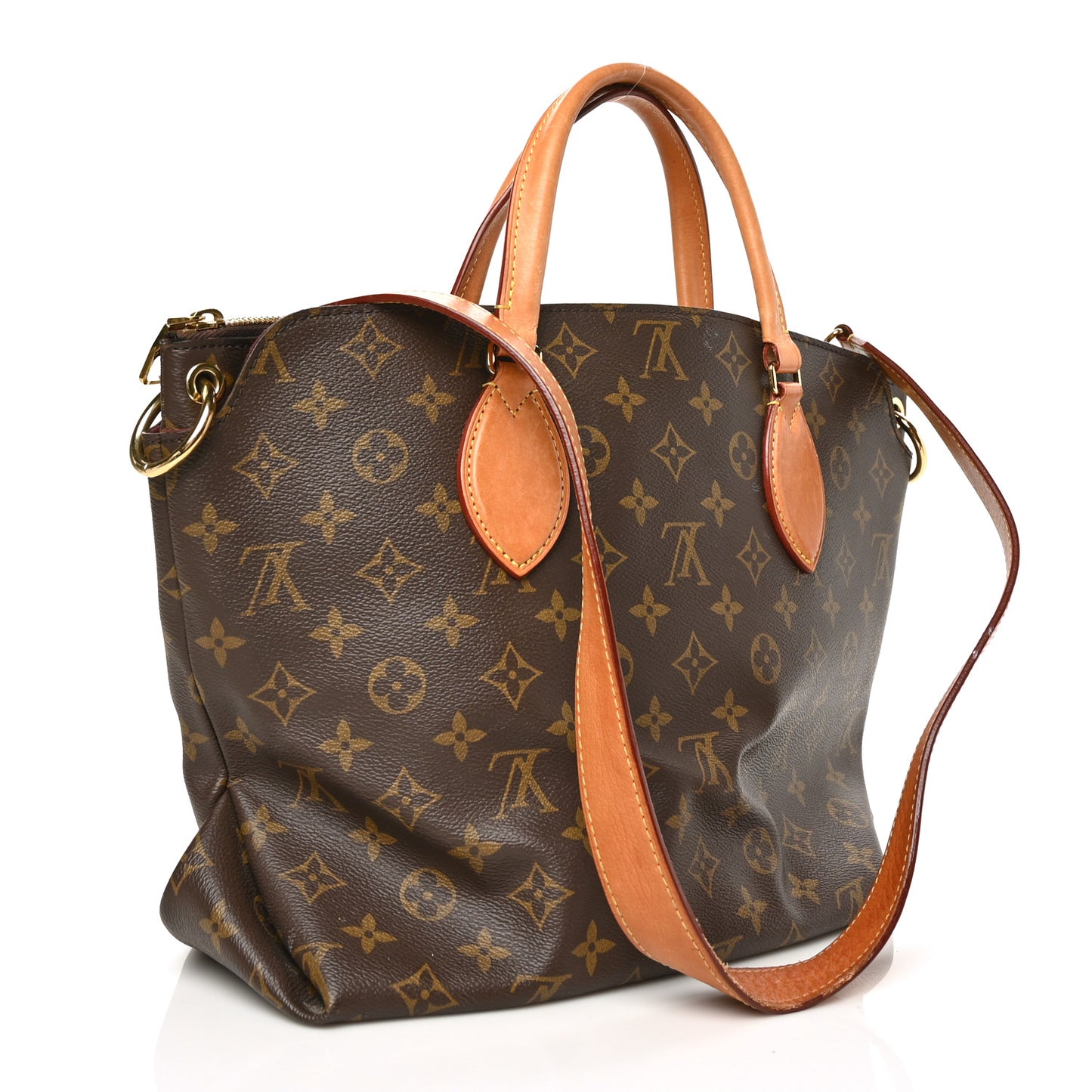 Monogram Flower Zipped Tote MM Beige