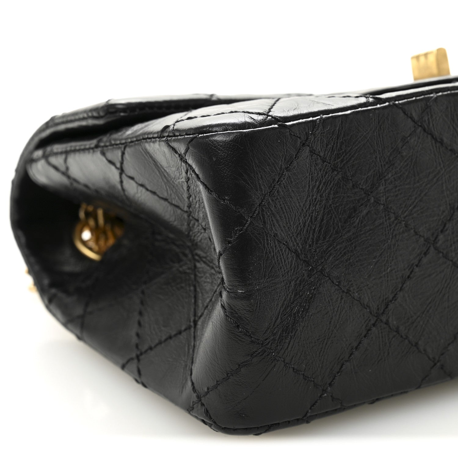 Chanel Aged Calfskin Quilted 2.55 Reissue Mini Flap Black 9 of 10