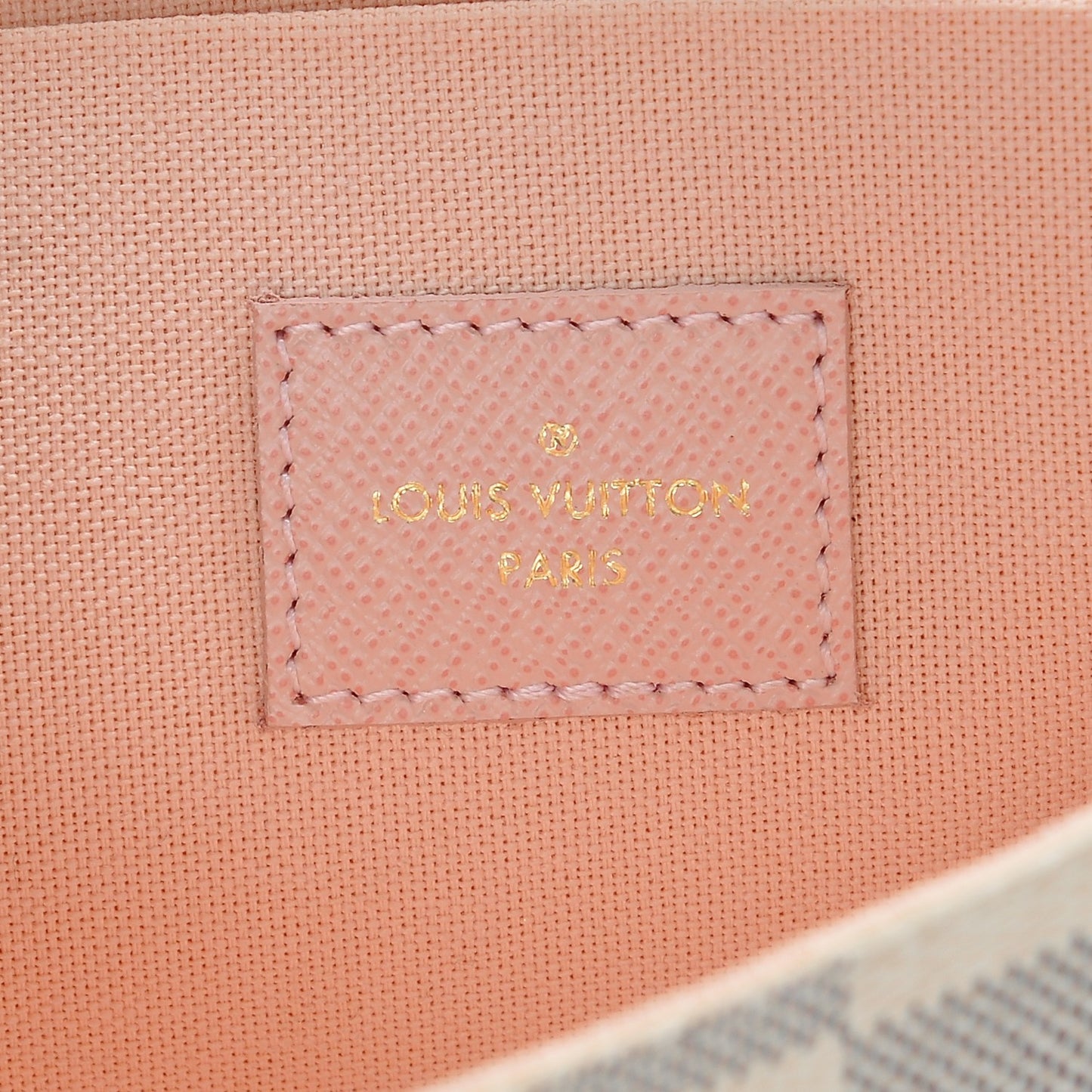Damier Azur Pochette Felicie Chain Wallet Rose Ballerine