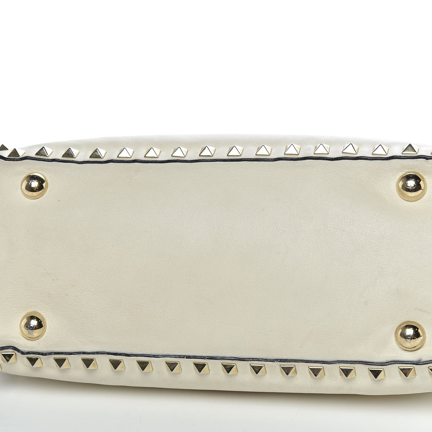 Vitello Small Rockstud Tote Ivory