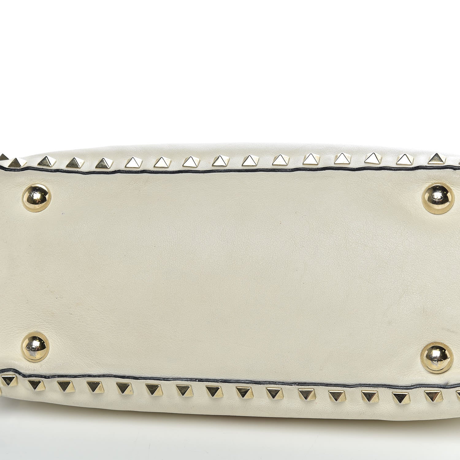 Valentino Garavani Vitello Small Rockstud Tote Ivory 32 of 35