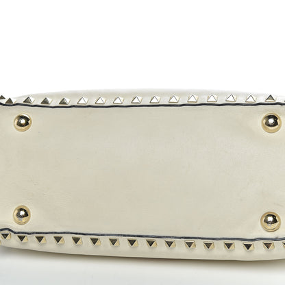 Valentino Garavani Vitello Small Rockstud Tote Ivory 32 of 35