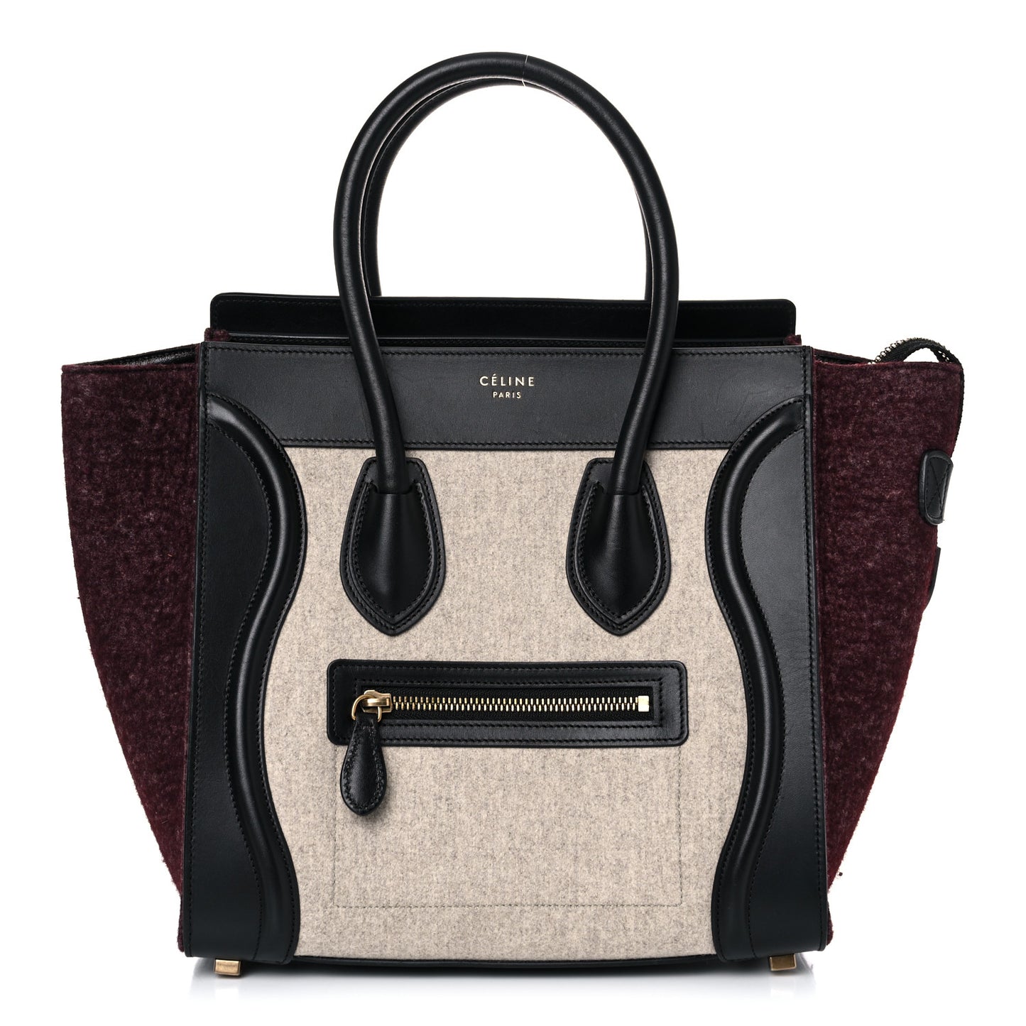Felt Smooth Calfskin Micro Tri-Color Micro Luggage Beige