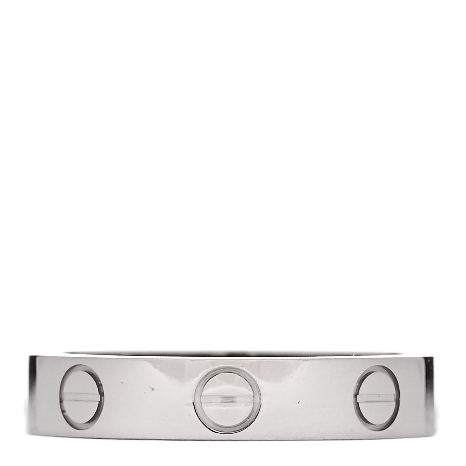 Cartier 18K White Gold 3.5mm LOVE Wedding Band Ring 49 5 1 of 5