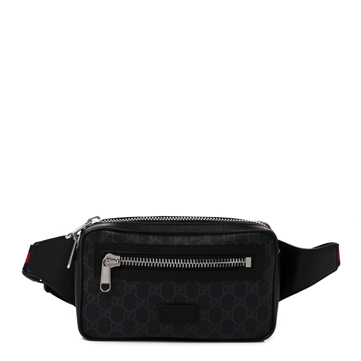Soft GG Supreme Monogram Web Belt Bag Black Grey