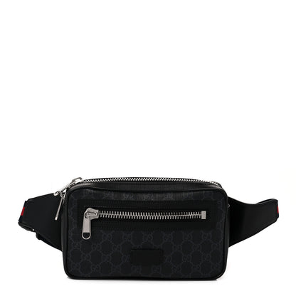 Gucci Soft GG Supreme Monogram Web Belt Bag Black Grey 1 of 13
