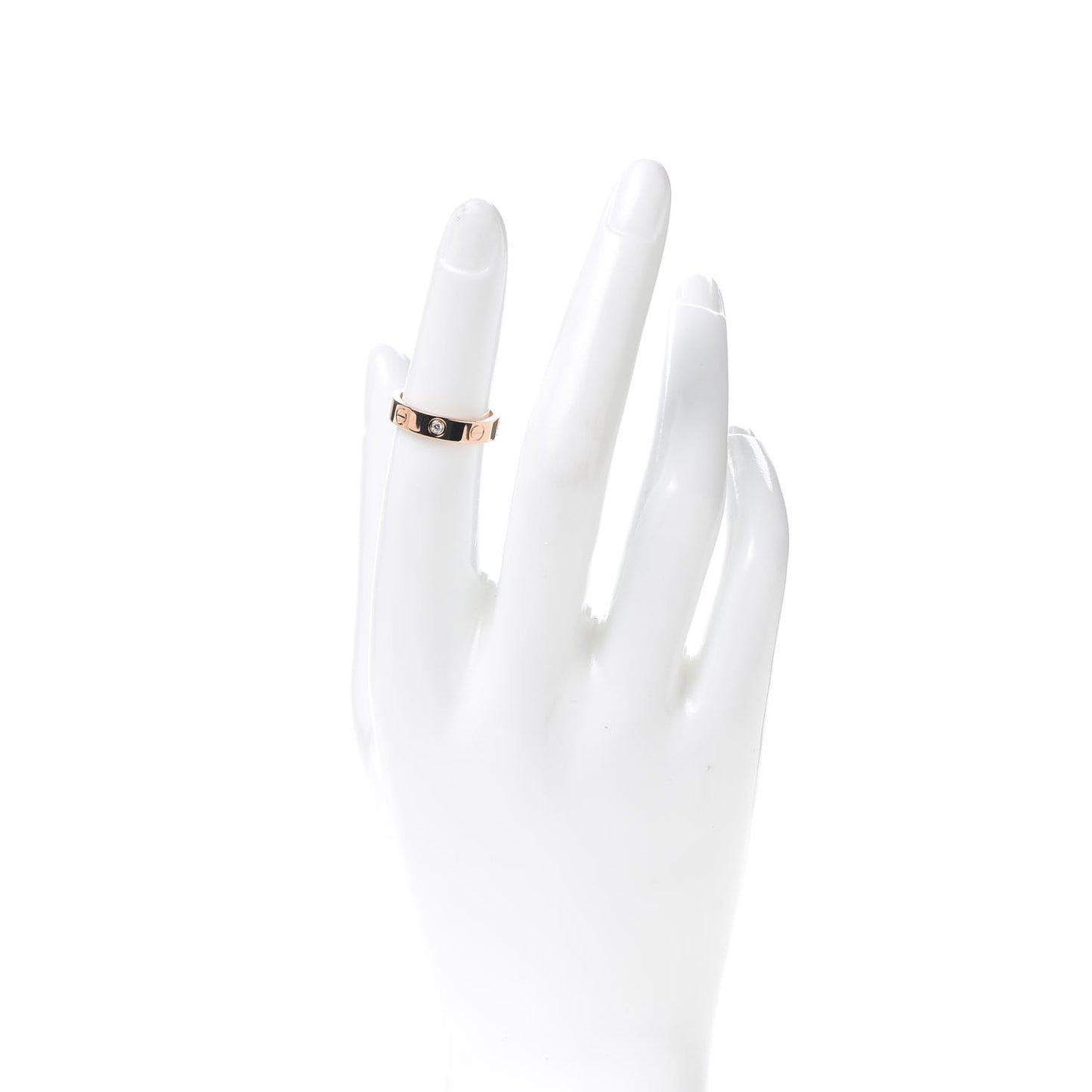 18K Pink Gold Diamond 4mm LOVE Wedding Band Ring 49 4.75