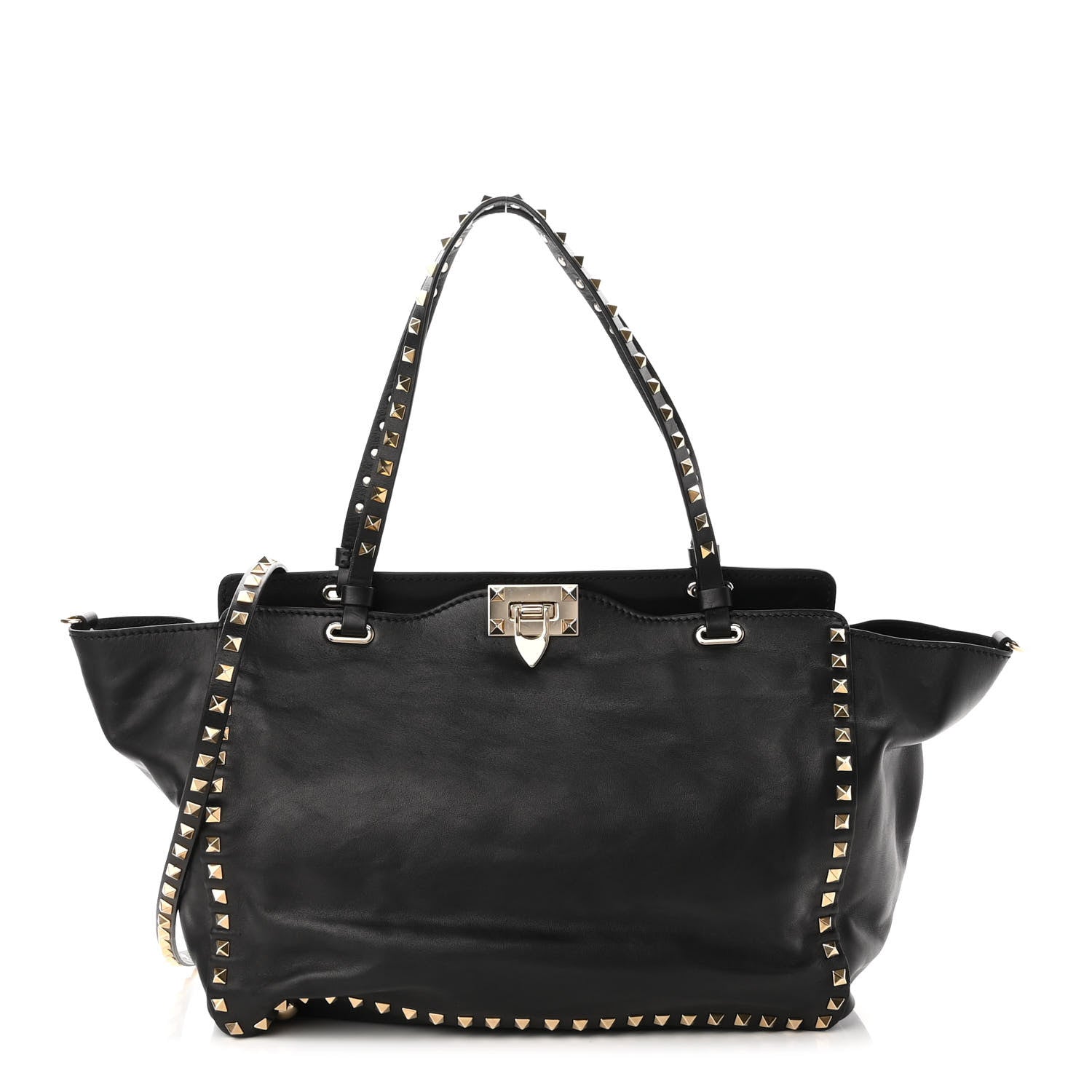 Valentino Garavani Vitello Medium Rockstud Tote Black 1 of 10