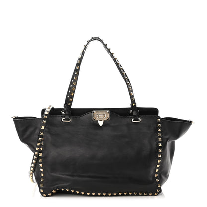 Valentino Garavani Vitello Medium Rockstud Tote Black 1 of 10