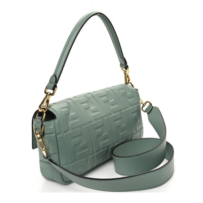 Fendi Nappa FF 1974 Embossed Baguette Menta 3 of 10
