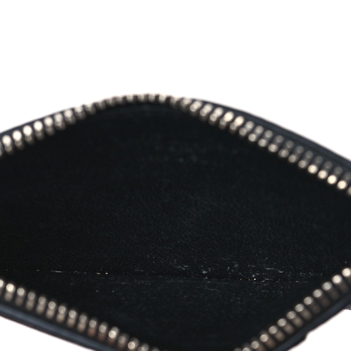 Grained Calfskin 5 Fragments Zip Pouch Card Holder Black