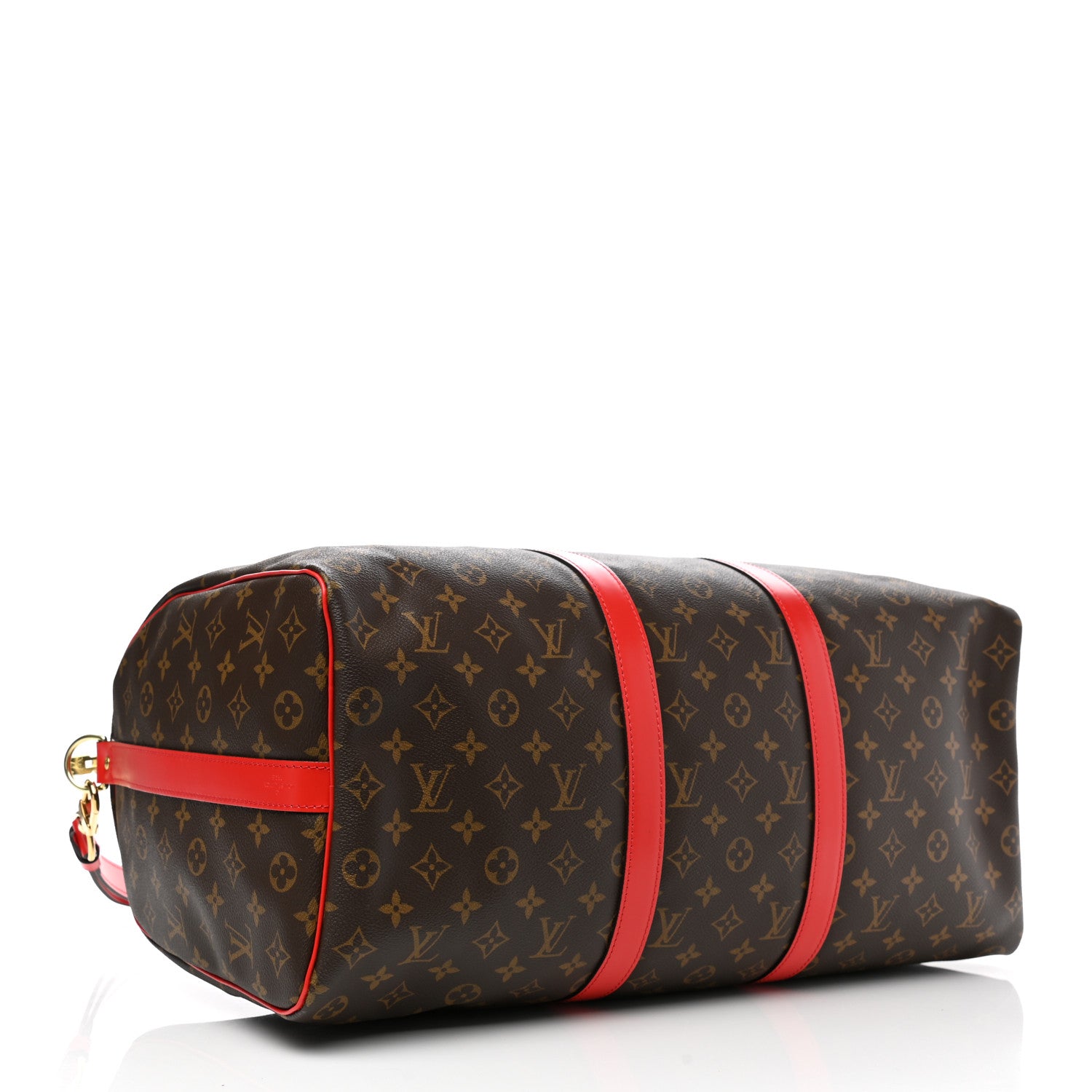 Louis Vuitton Calfskin Monogram Keepall Bandouliere 50 Coquelicot 4 of 10