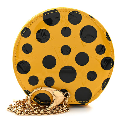 Louis Vuitton Vernis Kusama Infinity Dots Chapeau Coin Purse Yellow 1 of 9
