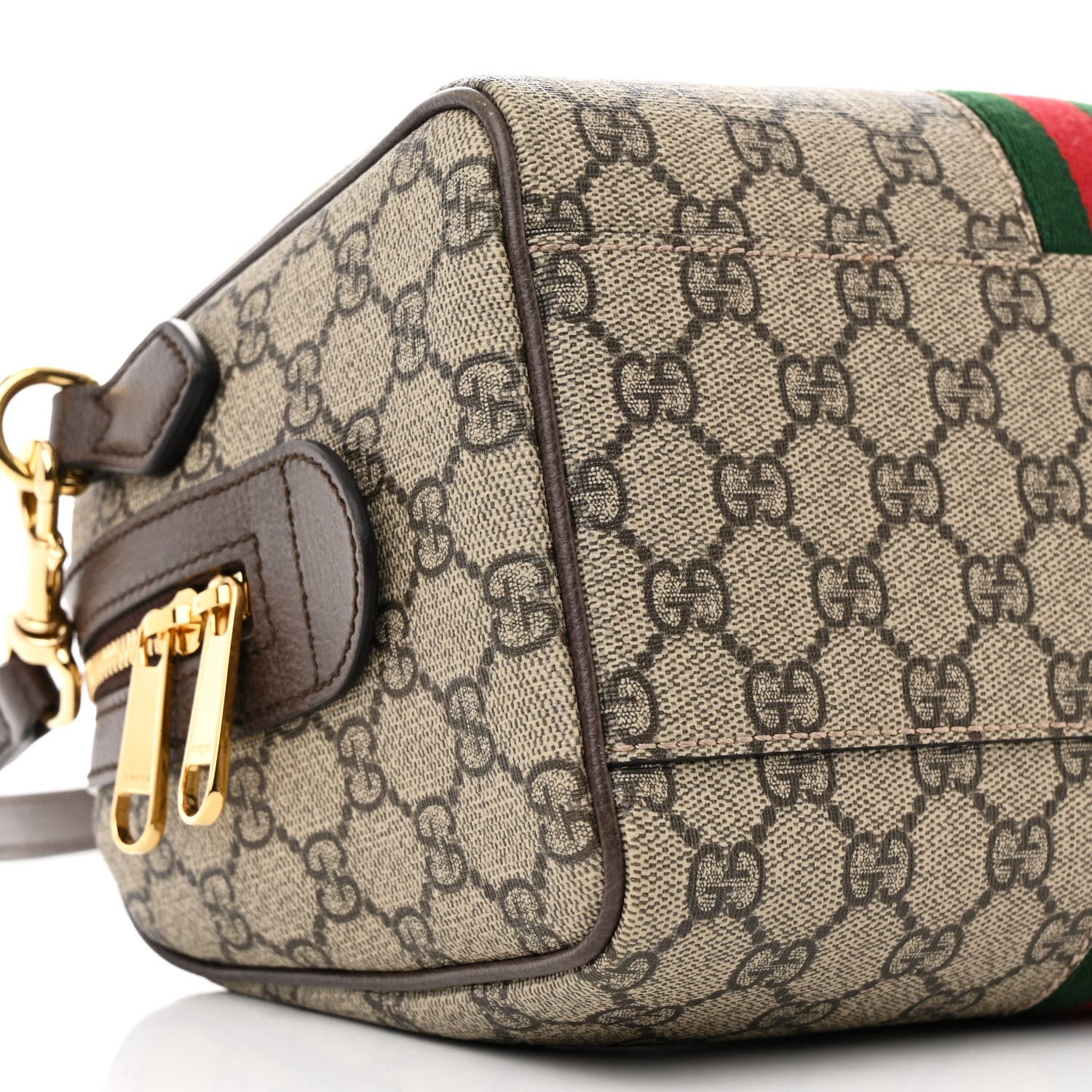 Gucci GG Supreme Monogram Web Small Ophidia Top Handle Bag Beige Ebony 9 of 10