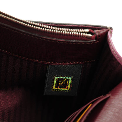 Fendi Calfskin Vitello Elite 2Jours Clutch Bordeaux 7 of 9