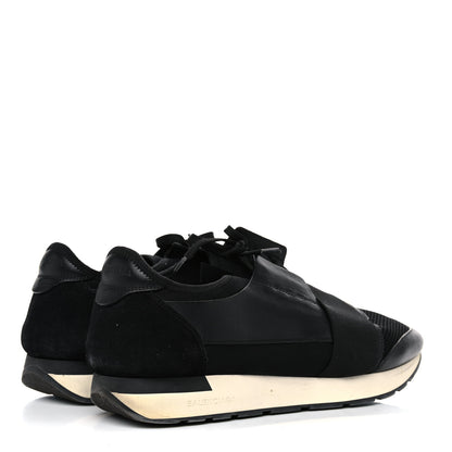 Balenciaga Mesh Calfskin Neoprene Suede Mens Race Runner Sneakers 45 Black 4 of 23