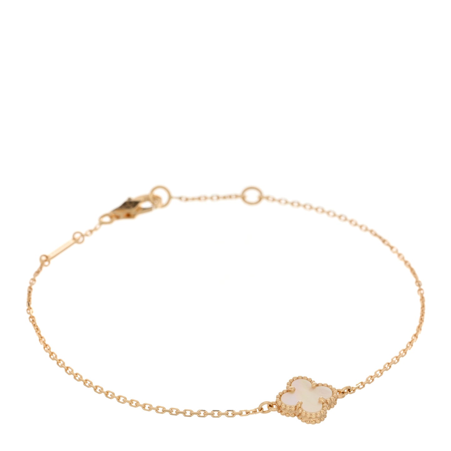 VAN CLEEF & ARPELS 18K Yellow Gold Mother of Pearl Sweet Alhambra Bracelet