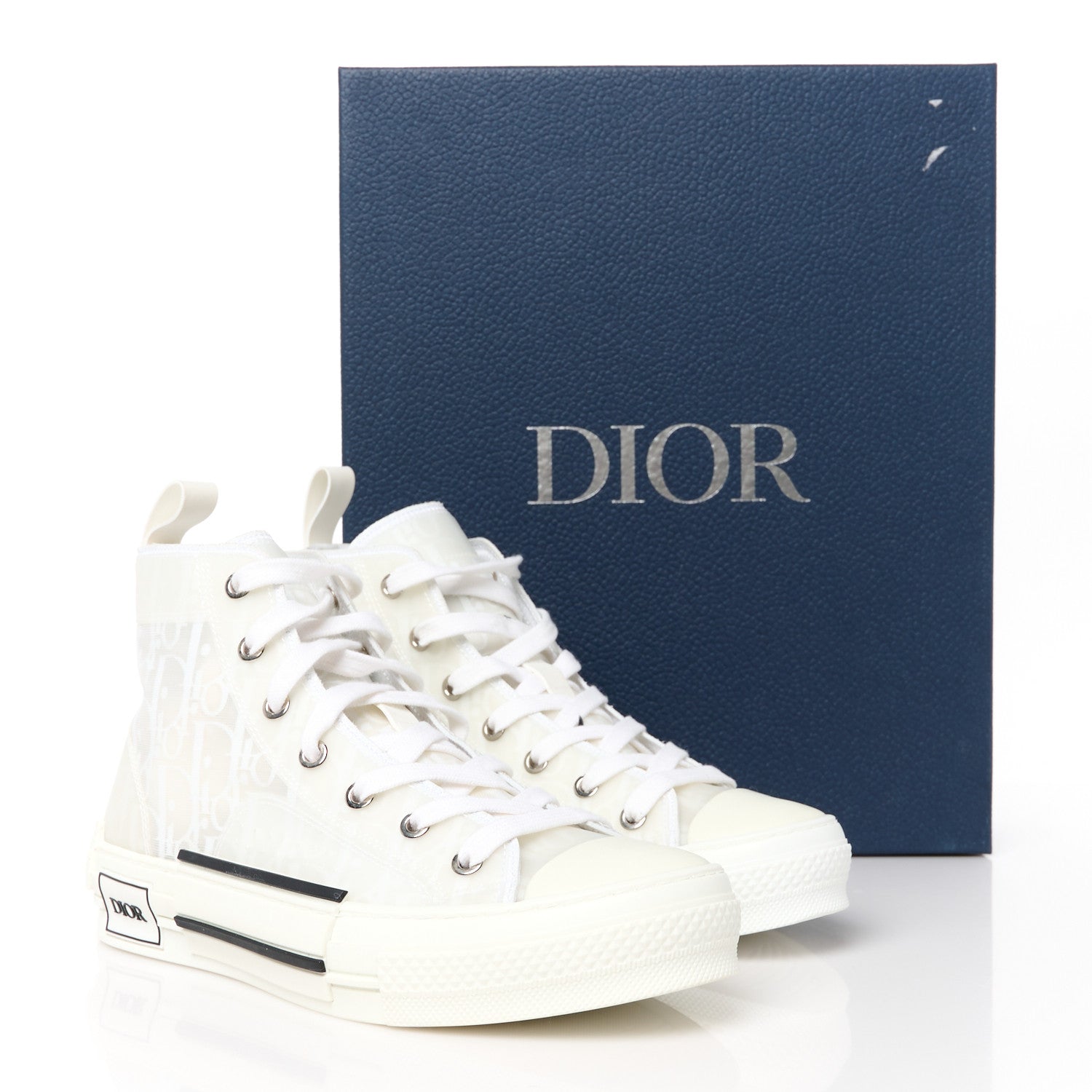 Christian Dior Technical Canvas Oblique B23 High Top Sneakers 37.5 White 11 of 11