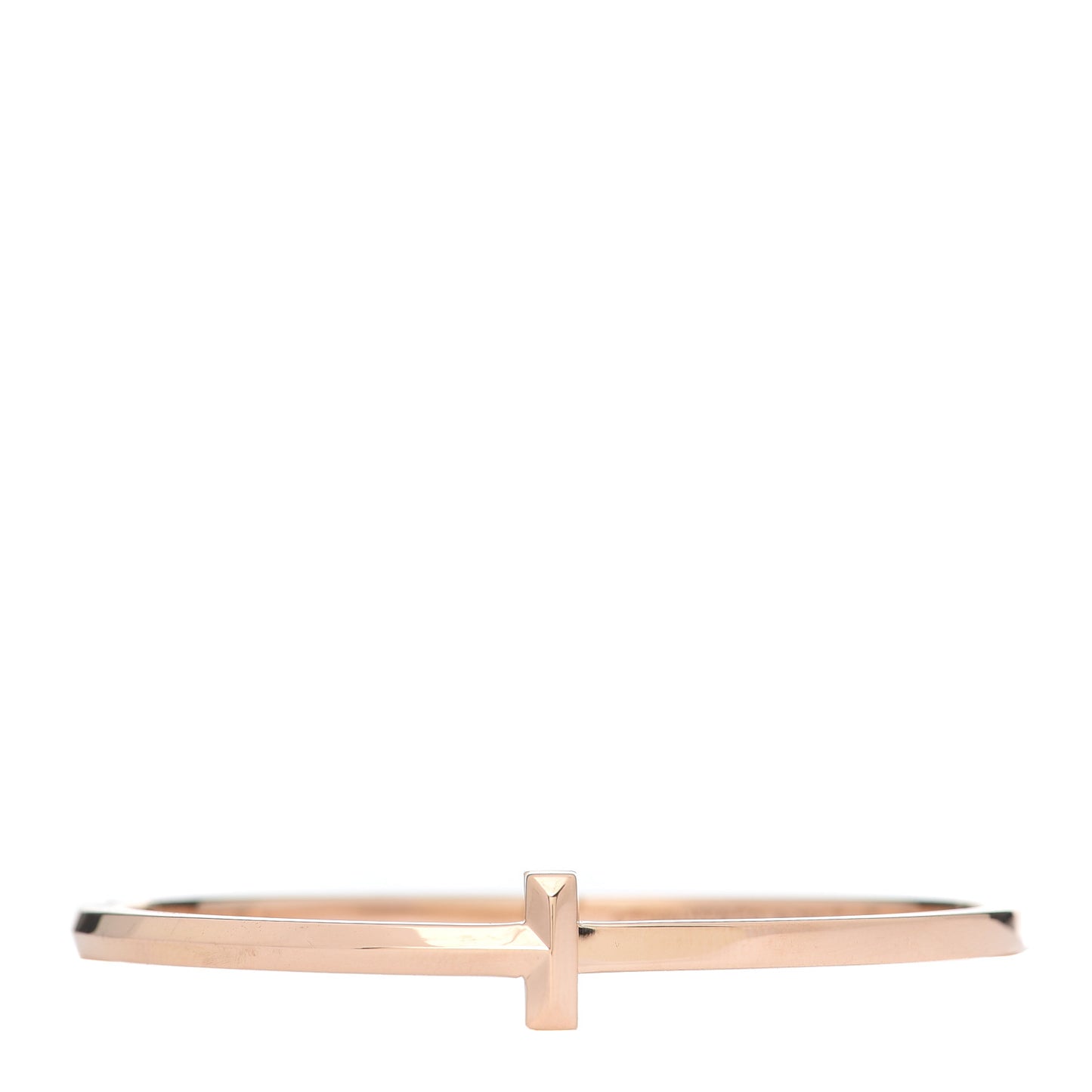 18K Rose Gold Narrow T T1 Hinged Bangle Bracelet