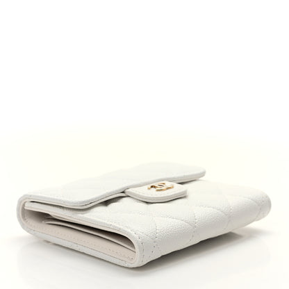 Chanel Caviar Quilted Compact Flap Wallet White 4 of 7