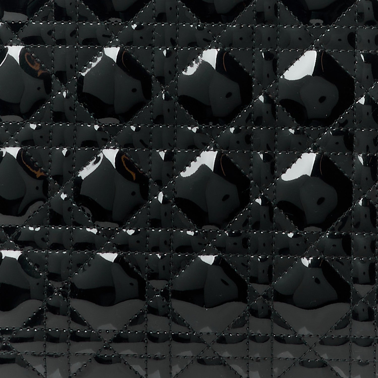 Christian Dior CHRISTIAN DIOR Patent Cannage Large Lady Dior Black 10 of 14