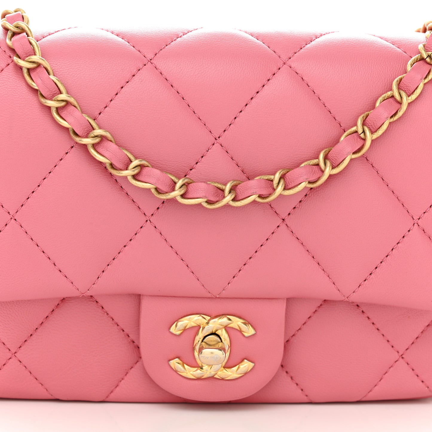 Lambskin Quilted CC Small Dynasty Flap Pink