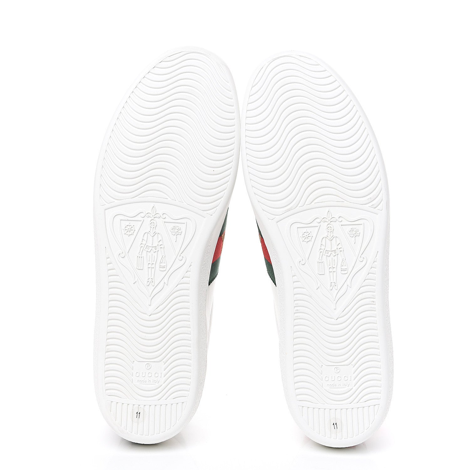 Gucci Calfskin Ayers Web Lightning Embroidered Mens Ace Sneakers 11 White 6 of 9