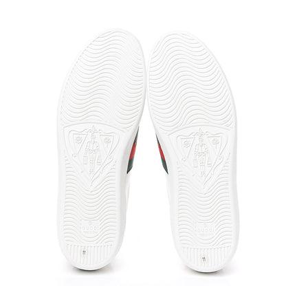 Gucci Calfskin Ayers Web Lightning Embroidered Mens Ace Sneakers 11 White 6 of 9
