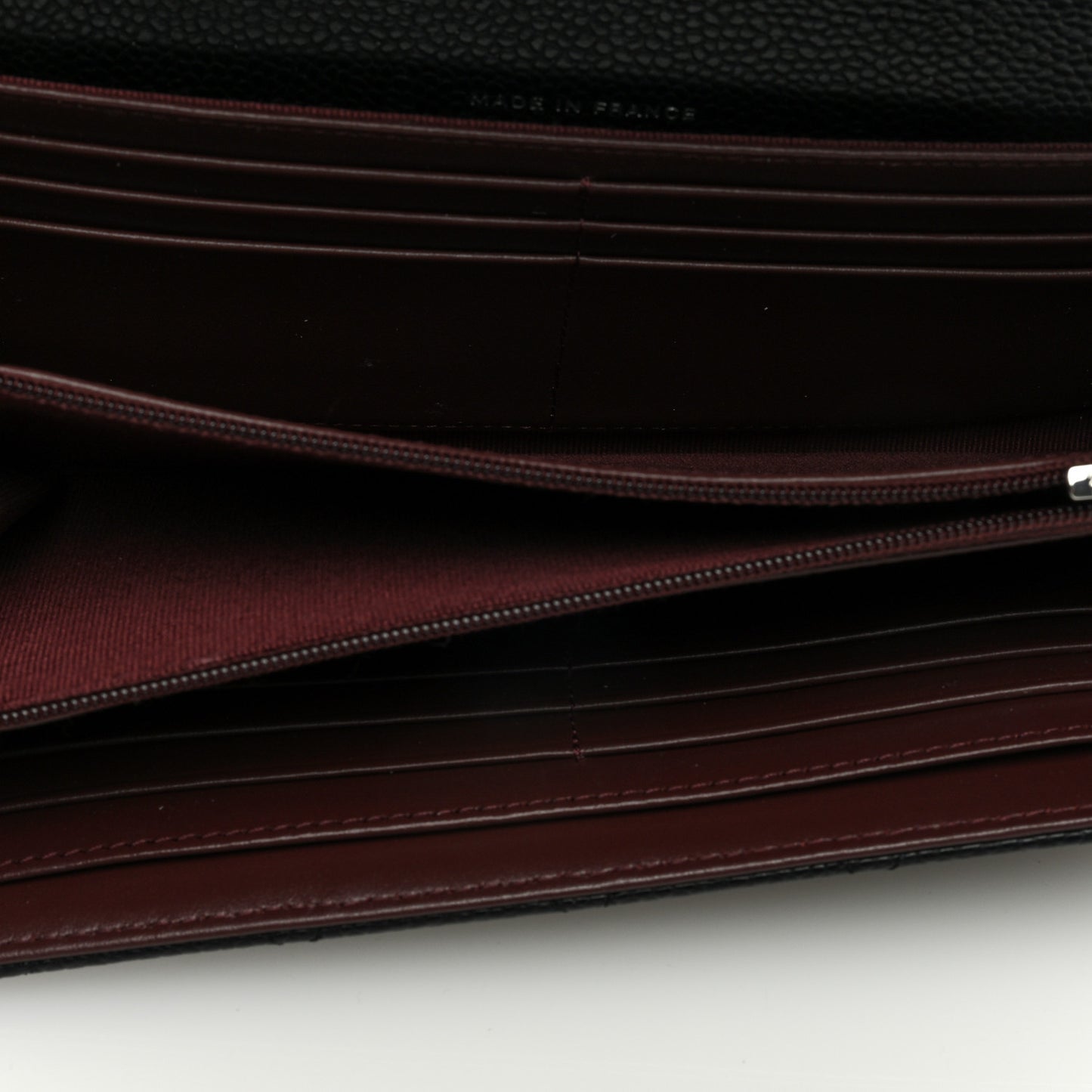 Caviar Quilted Long Flap Wallet Black