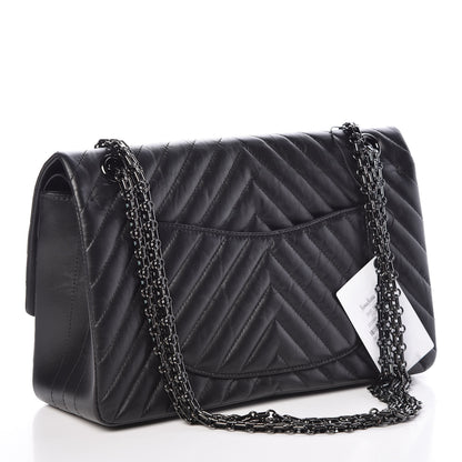 Chanel Aged Calfskin Chevron Quilted 2.55 Reissue 226 So Black 3 of 10