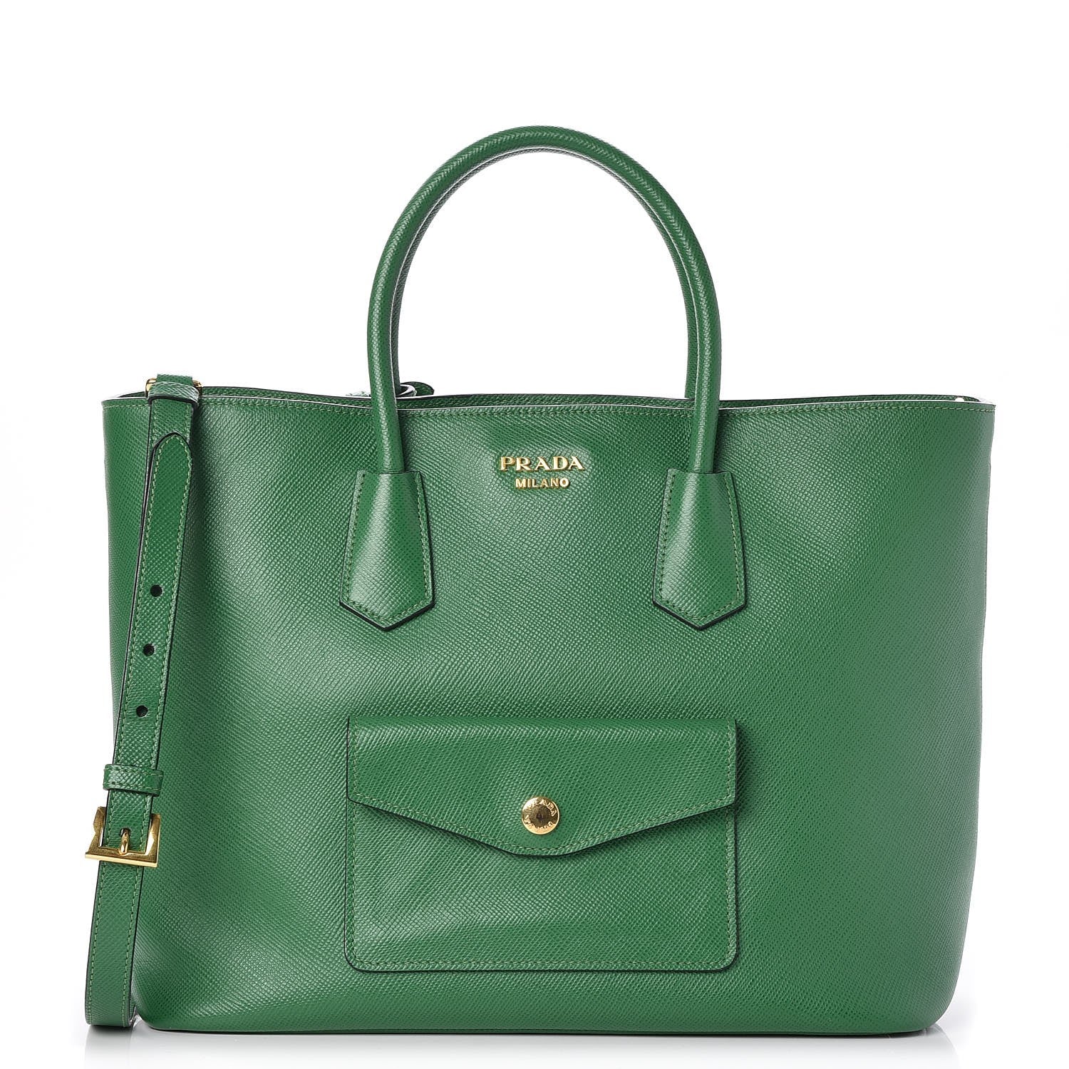 Prada Saffiano Front Pocket Tote Larice 1 of 8