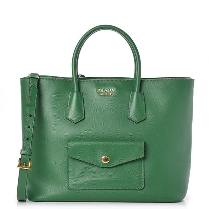 Prada Saffiano Front Pocket Tote Larice 1 of 8