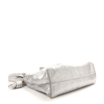 Loewe Distressed Metallic Lambskin Medium Flamenco Knot Bag Silver 4 of 9