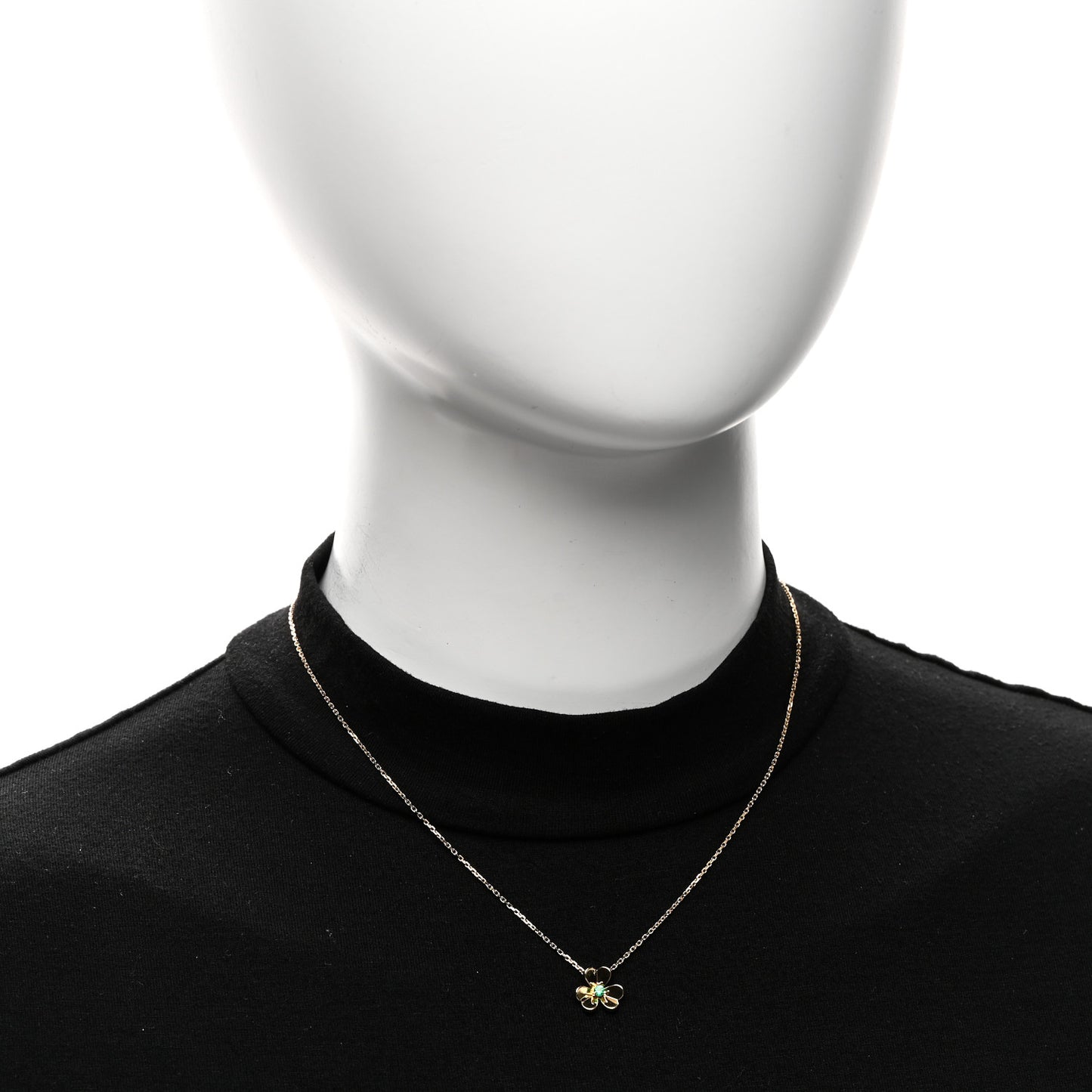 18K Yellow Gold Emerald Mini Frivole Pendant Necklace