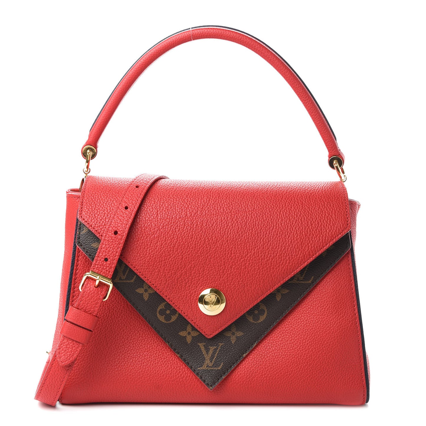 Grained Calfskin Monogram Double V Rubis